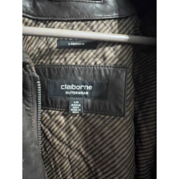 Vintage Brown Leather Bomber Large Full Zip Jacket Dad 80s 90s Distressed Heavy - Picture 11 of 15